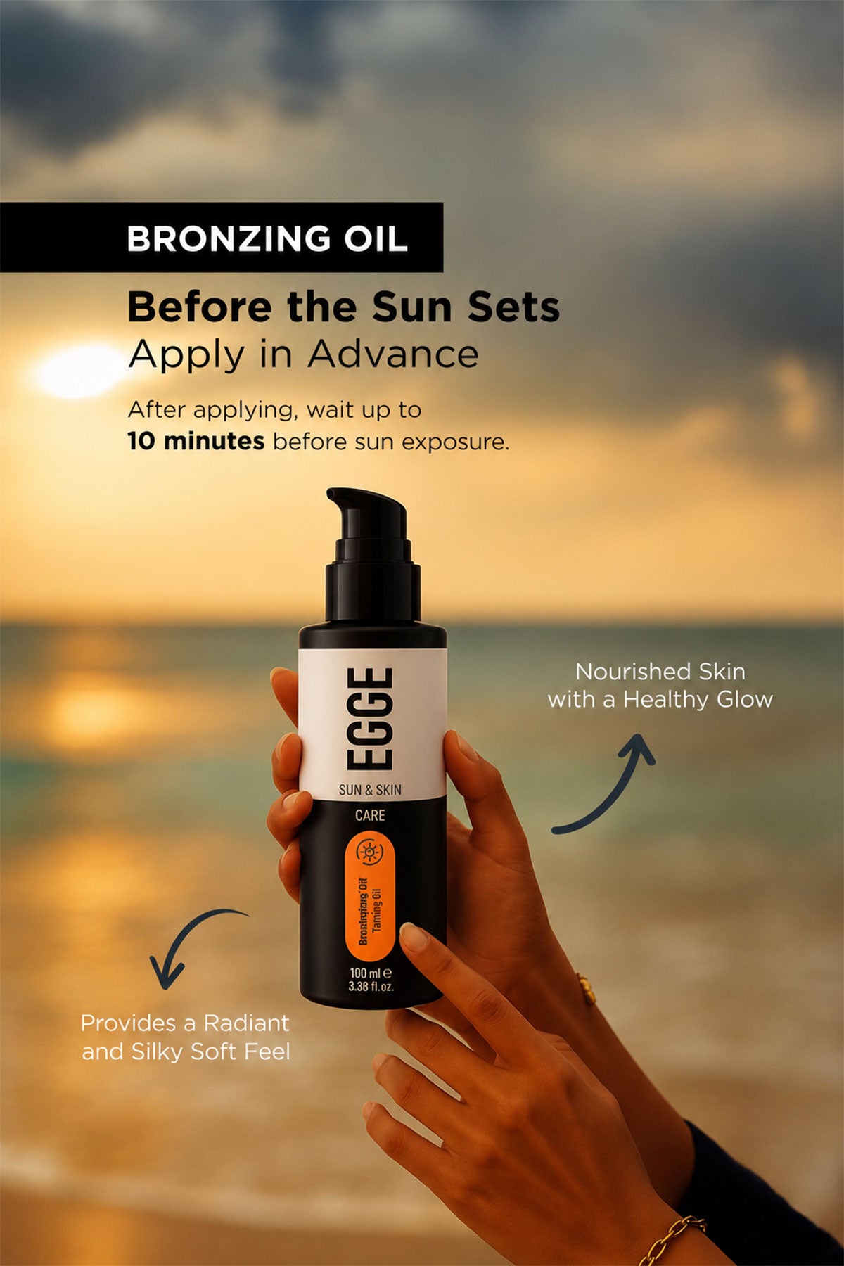 Egge Intense Bronzing Sun Oil with Walnut, Carrot, and Coconut Oil 100 ml