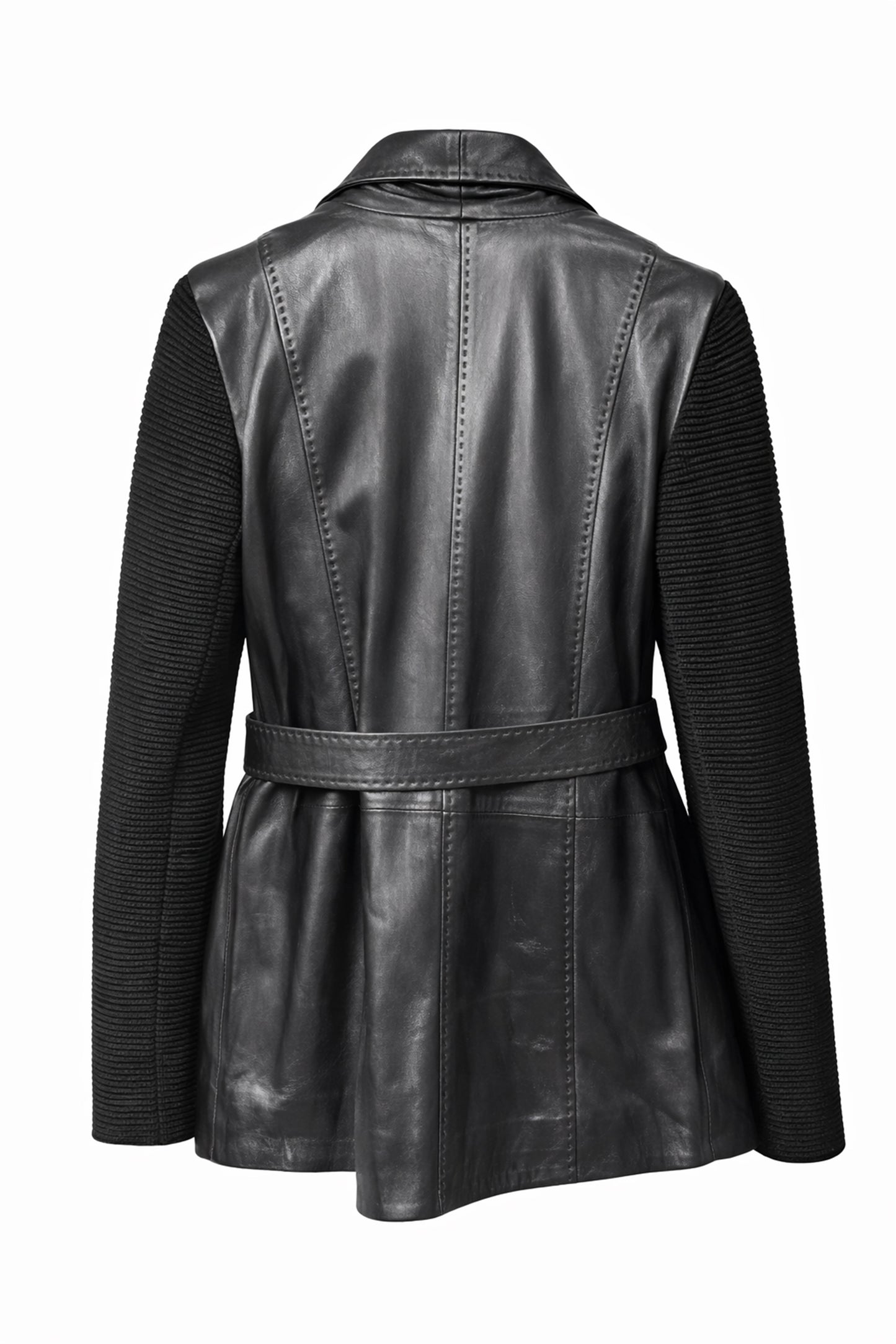 Black Women's Genuine Leather Coat