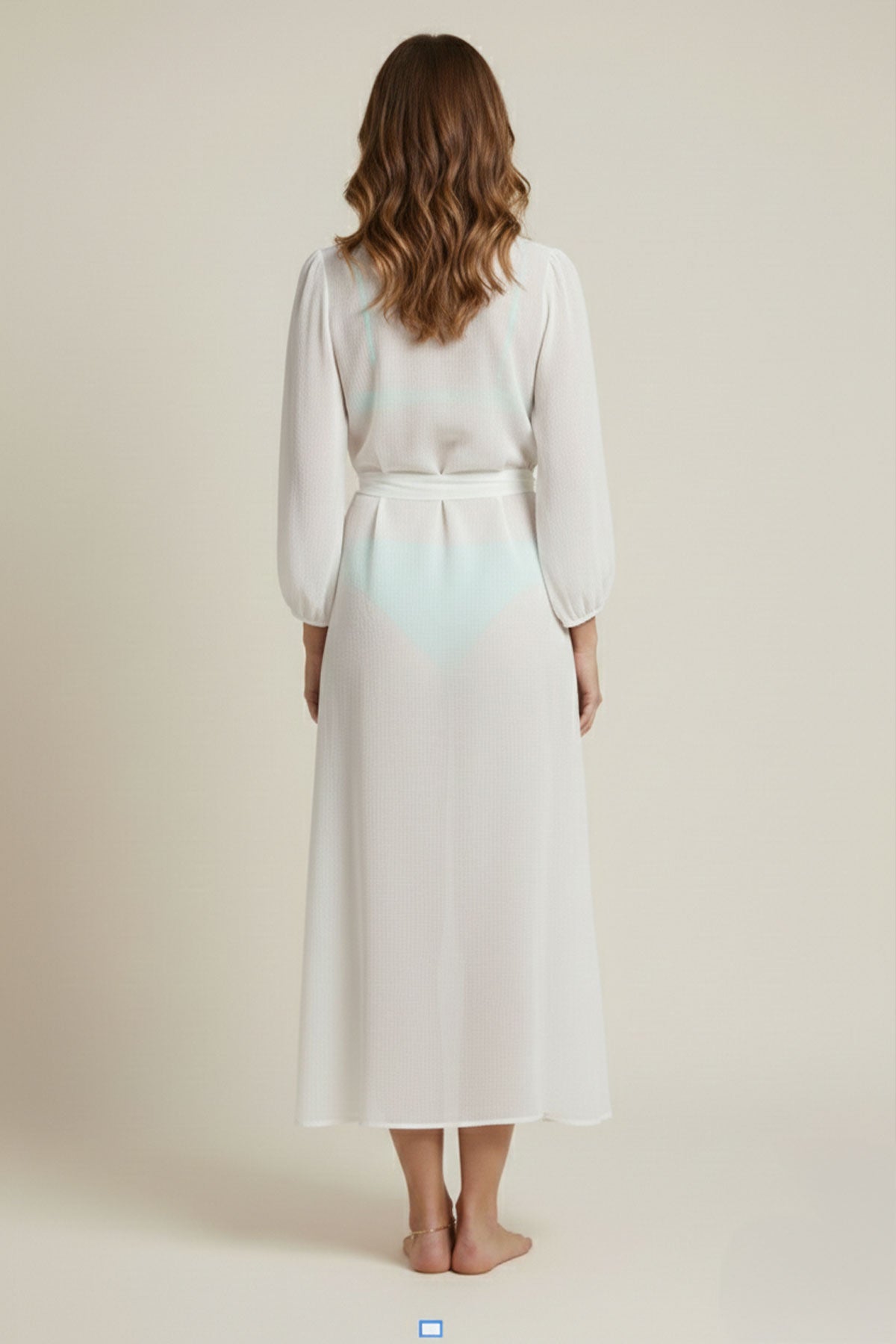 White Tie-Front Summer Beach Dress