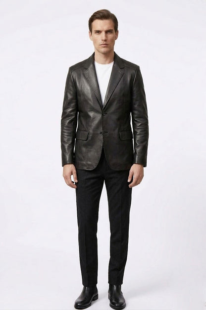 Black Adrian Men's Genuine Leather Classic Jacket