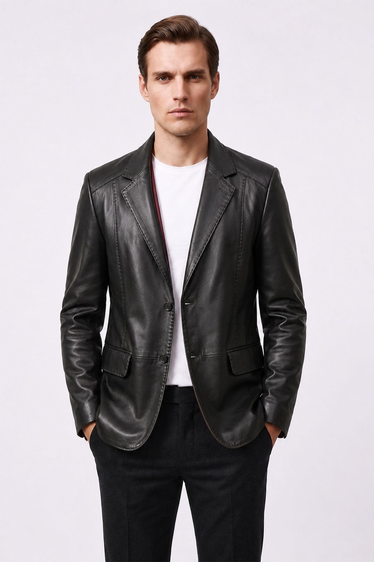 Black Adrian Men's Genuine Leather Classic Jacket