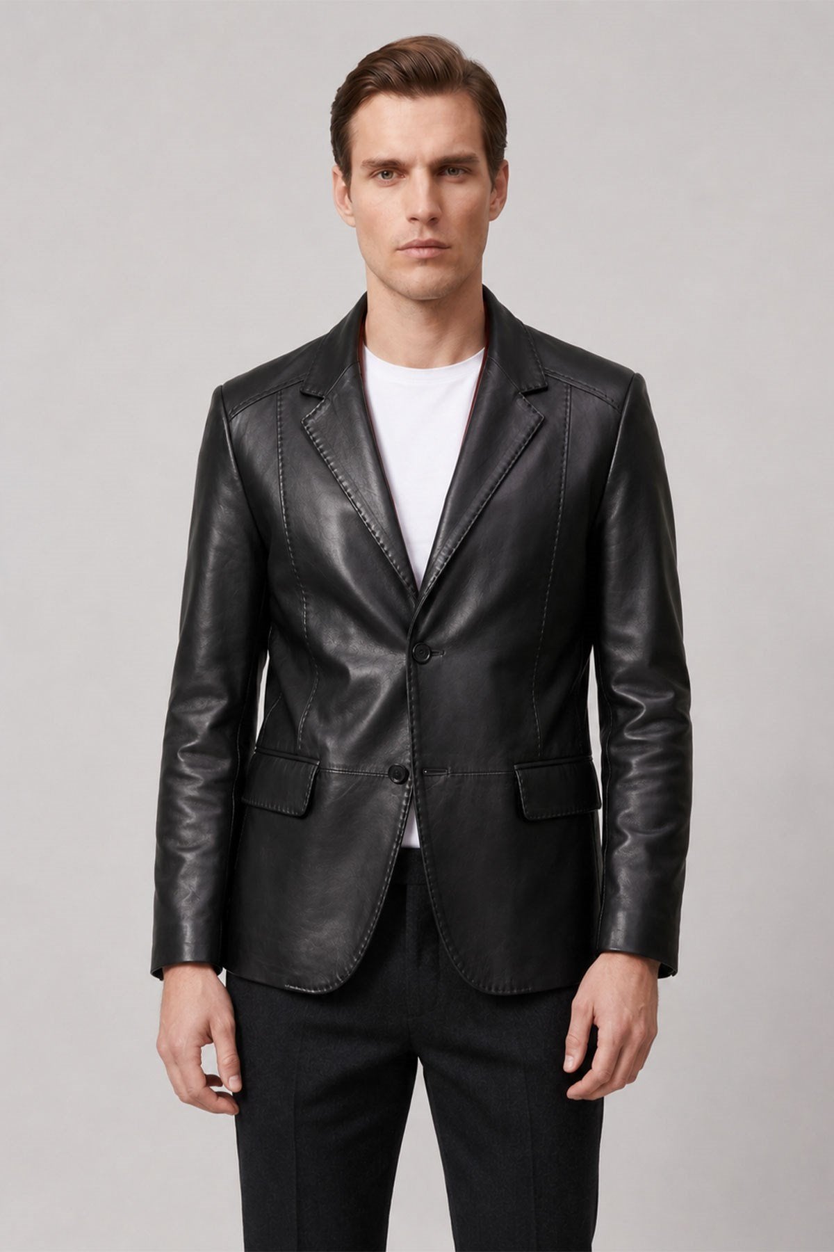 Black Adrian Men's Genuine Leather Classic Jacket