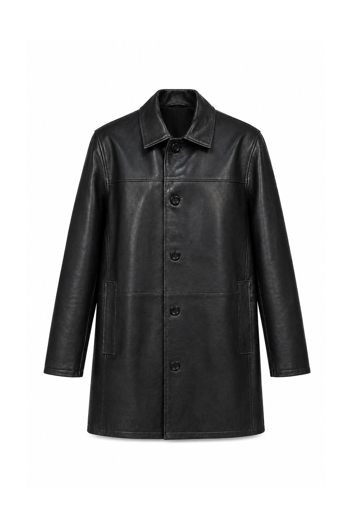 Dean Black Genuine Leather Men's Coat
