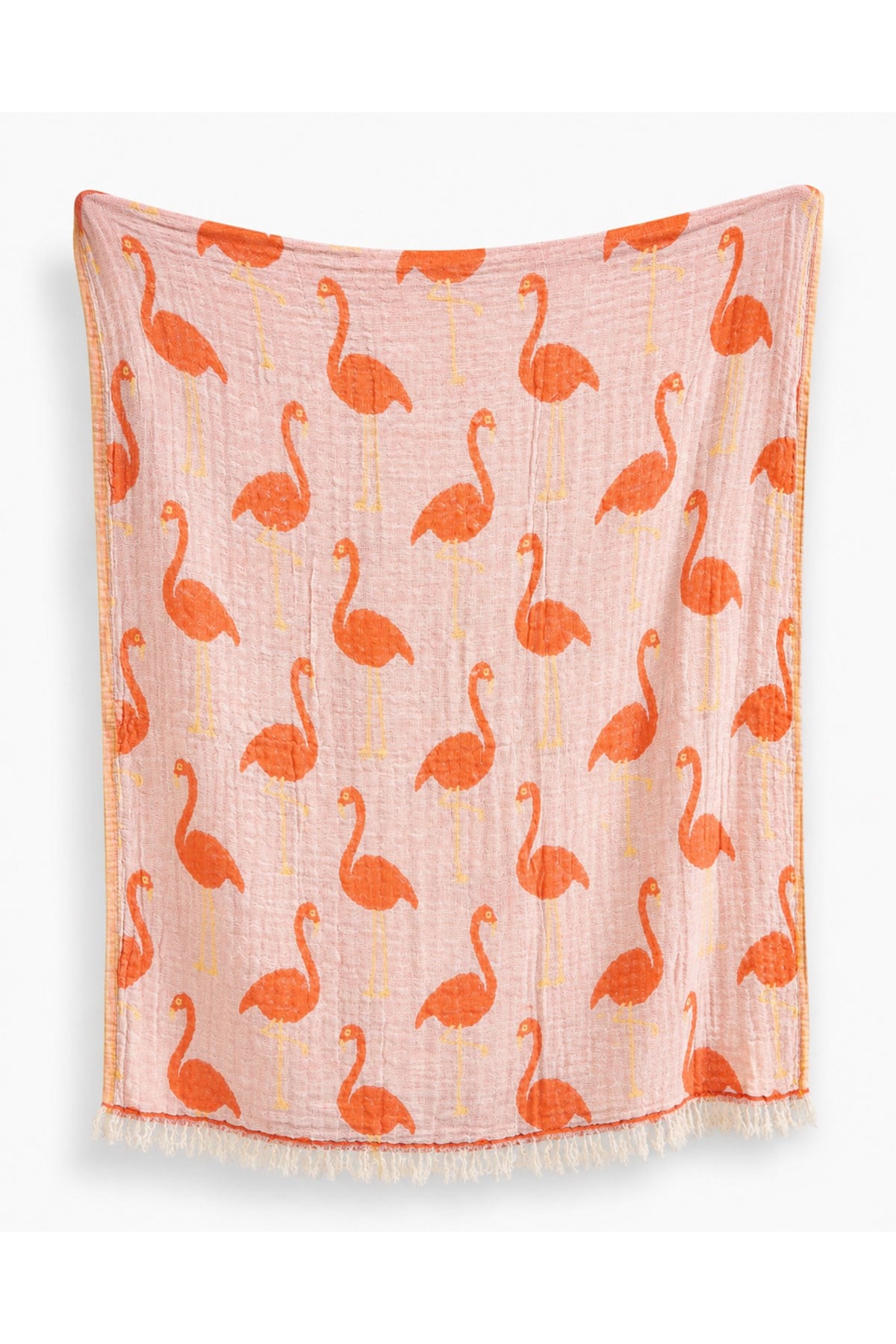 Flamingo Patterned Summer Peshtemal, Lightweight Water Absorbent Beach Towel