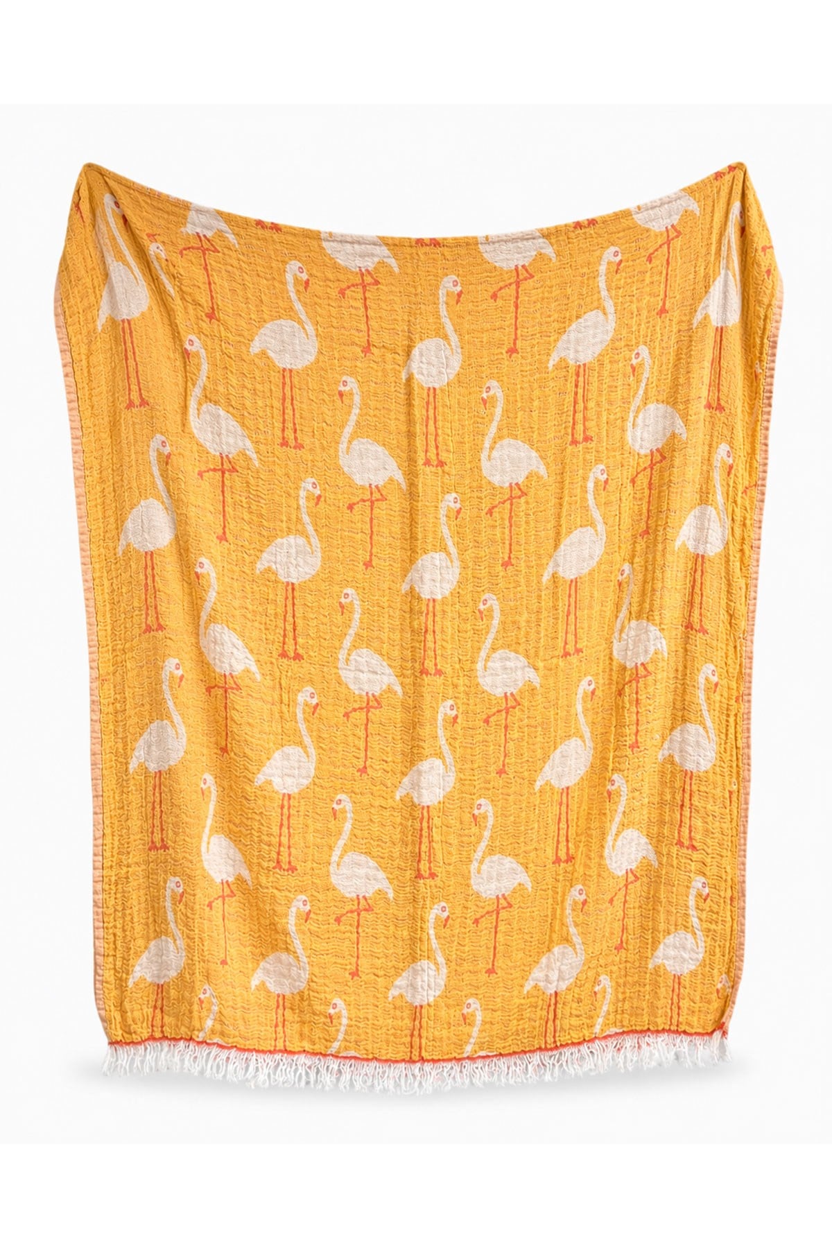 Flamingo Patterned Summer Peshtemal, Lightweight Water Absorbent Beach Towel