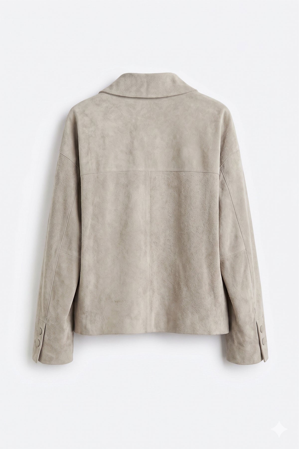 Light Mink Suede Women's Genuine Leather Classic Collar Button-Up Jacket