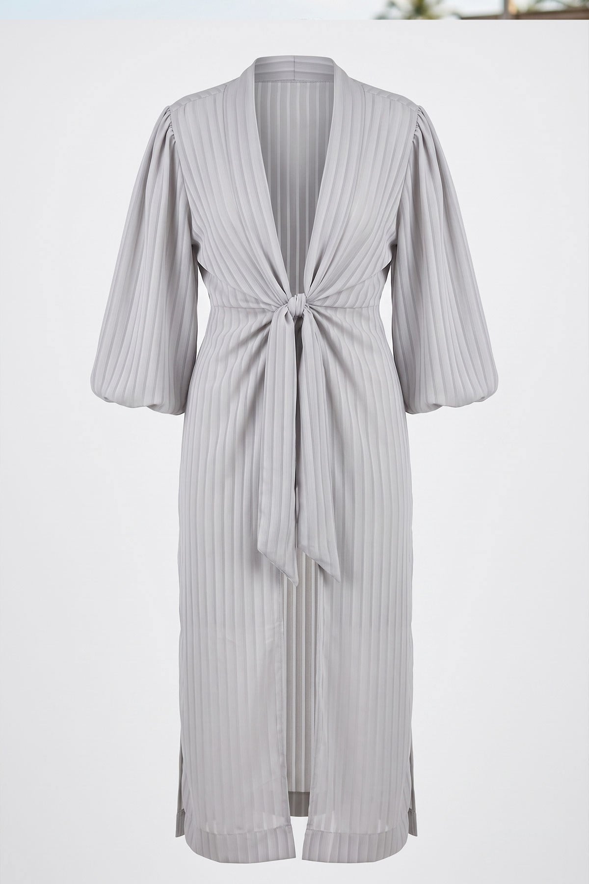 Grey Maxi Chiffon Dress Beach Gown