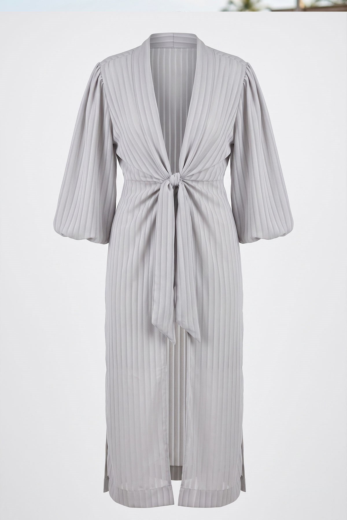 Grey Maxi Chiffon Dress Beach Gown