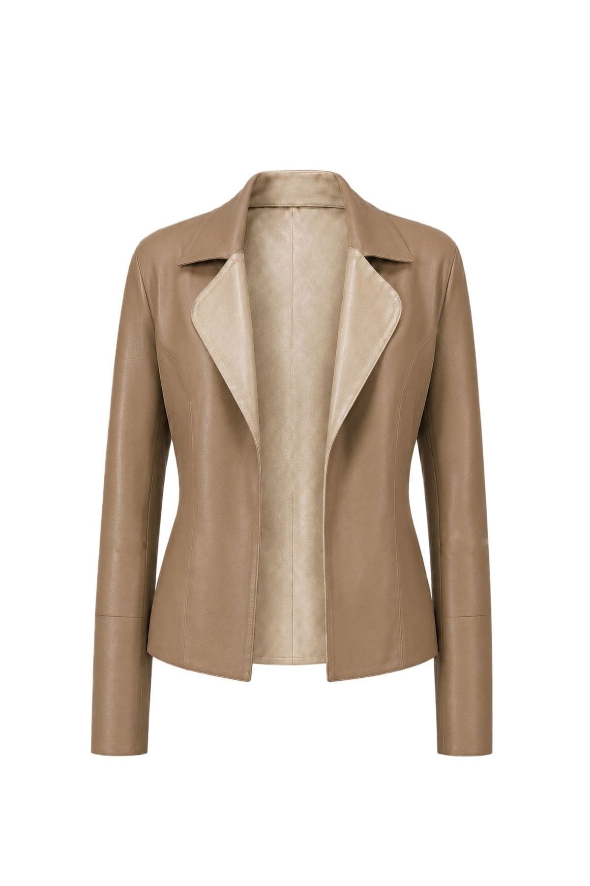 Liora Bone Mink Women's Reversible Genuine Leather Blazer Jacket