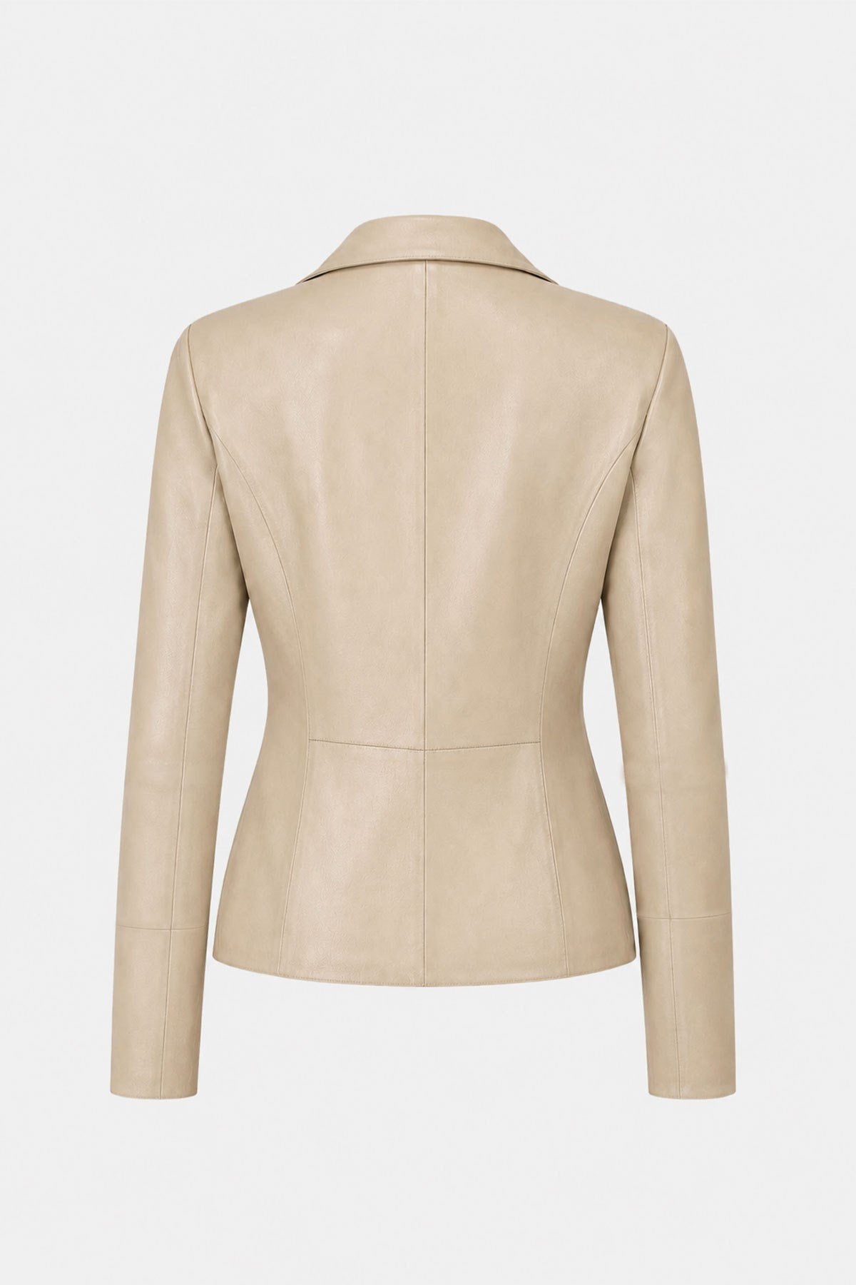 Liora Bone Mink Women's Reversible Genuine Leather Blazer Jacket