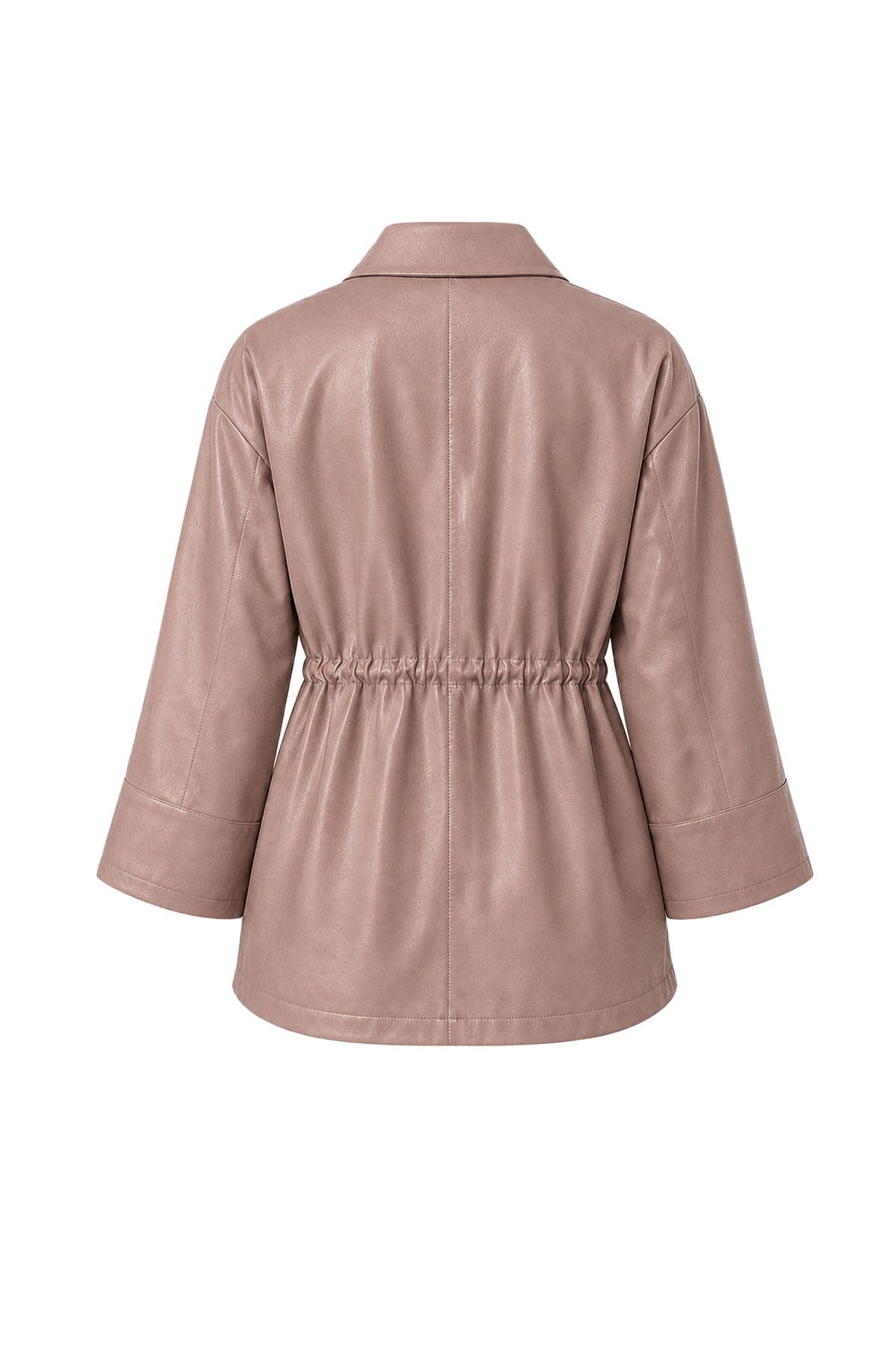 Mila Bone-Colored Mink Women's Reversible Genuine Leather Jacket