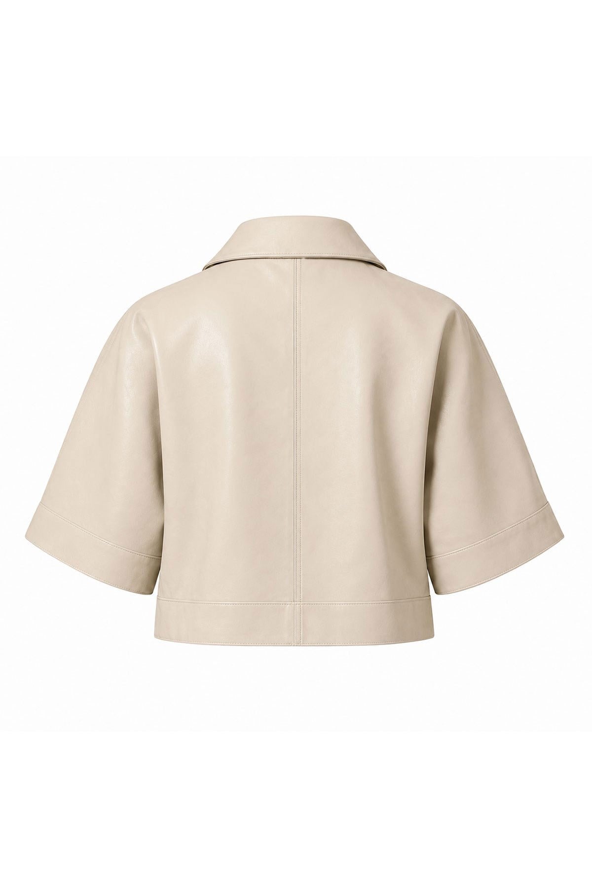 Siena Women's Double-Sided Beige Mink Unlined Genuine Leather Short Jacket
